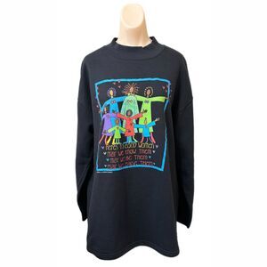 MJ Scandin Designs Y2K Good Women Sweatshirt Large Statement Oversized